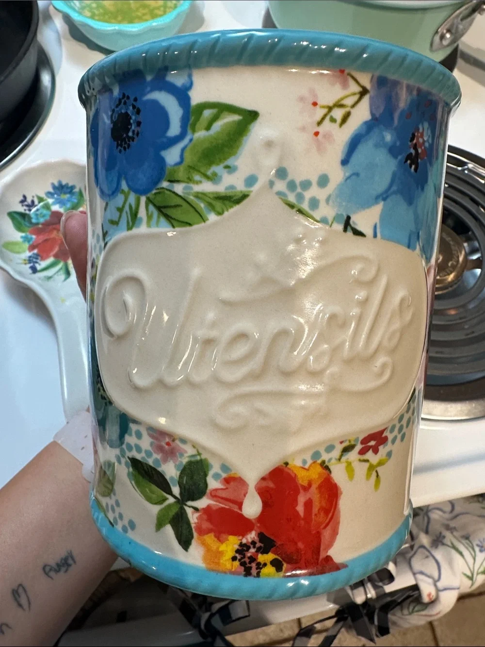 The Pioneer Woman Floral Ceramic Utensil Holder